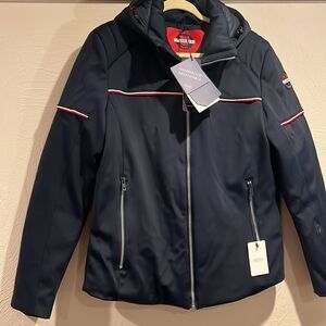 EUC Luxury Vuarnet Mens Navy Blue Large Ski Jacket & XL Pants (fit like large)